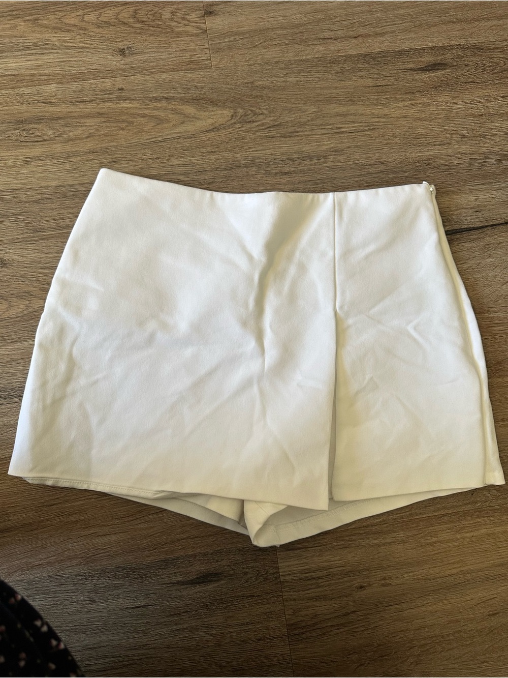 English Factory White Wrap-Front Skort